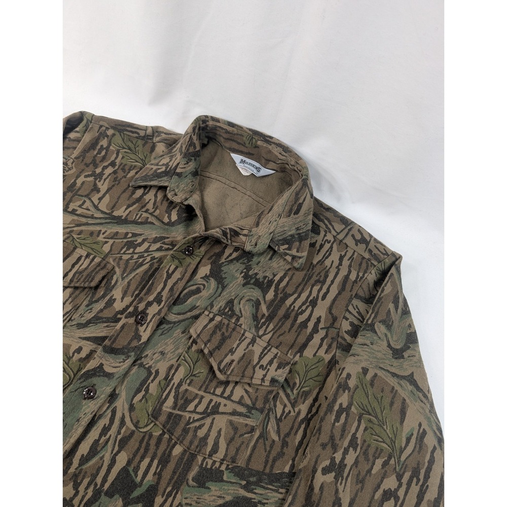 Vintage 90s Muleskins Camo Shirt Mossy Oak XL Camouflage Hunting Y2K Button